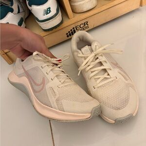 Nike Women's Beige and Light Pink Sneakers